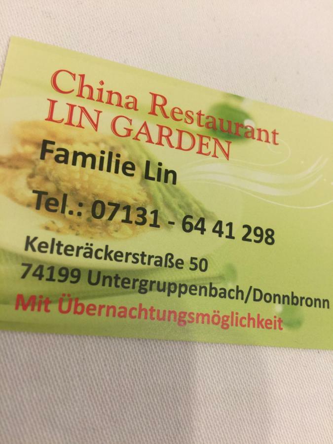 Hotel Gaststaette Lin Garden Untergruppenbach Exterior foto